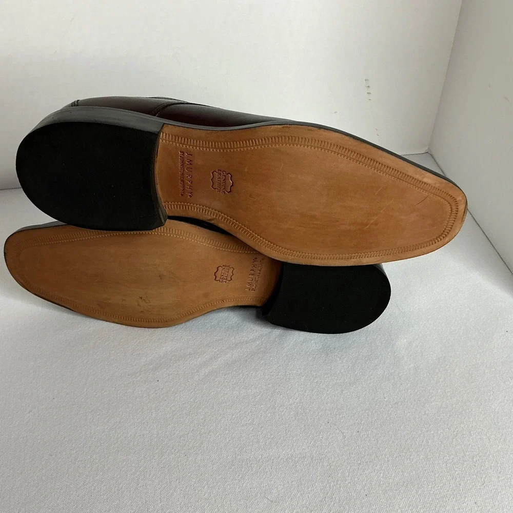 J Murphy Cap Toe Oxford Dress Shoes Mens 11M‎ Burgundy Leather Formal Luxury
